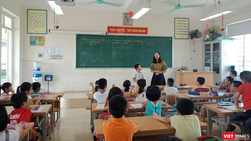 Một giờ học tại Trường tiểu học Chu Văn An (Hoàng Mai, Hà Nội)