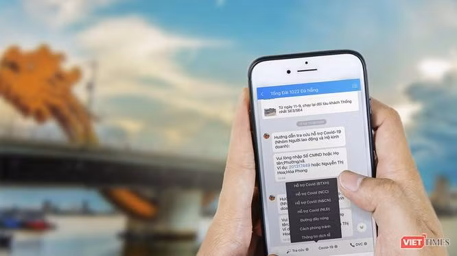 Ứng dụng tra cứu kết quả hỗ trợ bằng Zalo thông qua tài khoản “Tổng đài 1022 Đà Nẵng”.