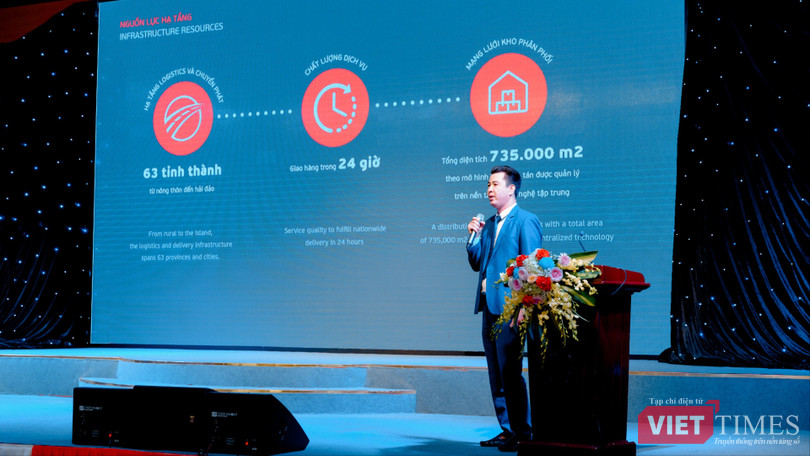 vt_Ông Nguyễn Trung Kiên - Giám đốc Viettel Post Hải Phòng trình bày phần tham luận về giải pháp Logistics toàn trình.jpg