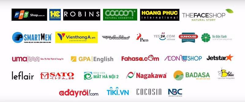 Một số doanh nghiệp tiêu biểu sẽ tham gia trong chương trình Online Friday 2017