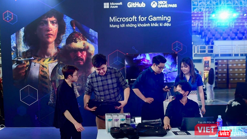 Gian hàng của Microsoft Việt Nam tại Ngày hội Game Việt Nam 2023.