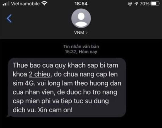 Nội dung tin nhắn lừa đảo. Ảnh: Cục CT&BVNTD Nội dung tin nhắn lừa đảo. Ảnh: Cục CT&BVNTD