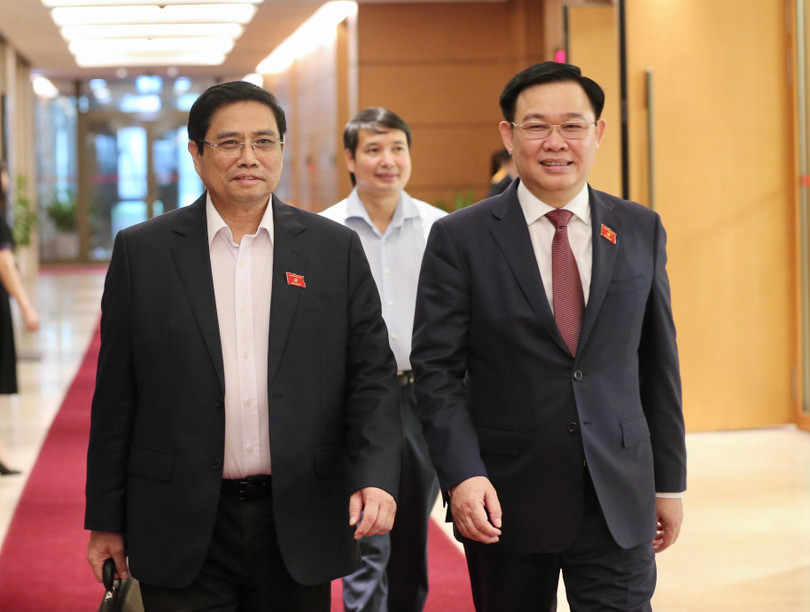 Thủ tướng Phạm Minh Chính và Chủ tịch Quốc hội Vương Đình Huệ. Thủ tướng Phạm Minh Chính và Chủ tịch Quốc hội Vương Đình Huệ.