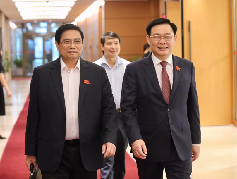 Thủ tướng Phạm Minh Chính và Chủ tịch Quốc hội Vương Đình Huệ.