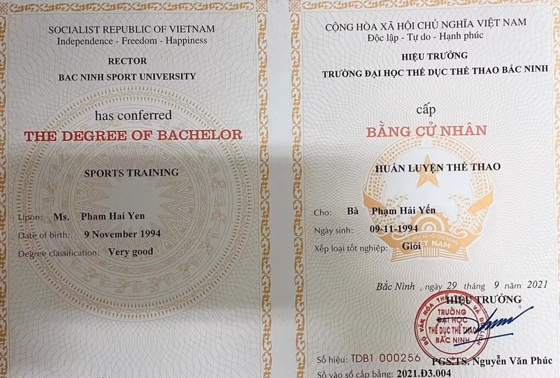 Bằng tốt nghiệp loại giỏi của Hải Yến Bằng tốt nghiệp loại giỏi của Hải Yến