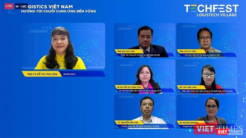 Các diễn giả tham dự tọa đàm trực tuyến "Logistics Việt Nam - Hướng tới chuỗi cung ứng".