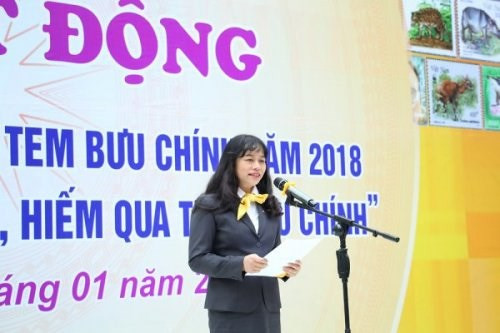 Bà Chu Thị Lan Hương, Phó Tổng giám đốc Tổng công ty BĐVN phát biểu. Ảnh: Thái Anh.