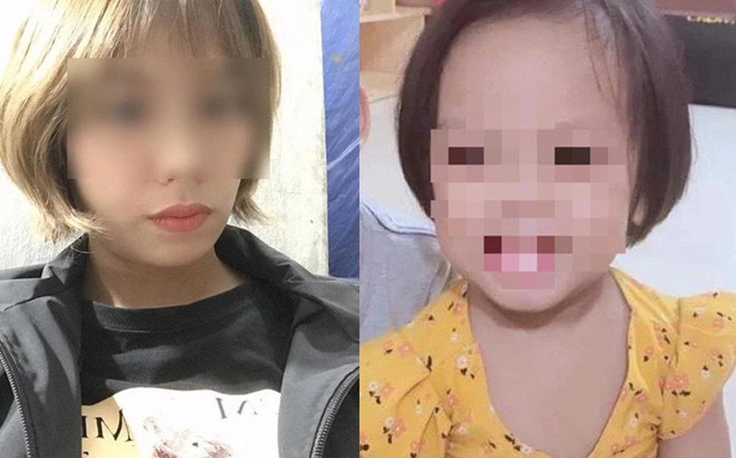 Mẹ và bé gái Đỗ Ngọc A - em bé 3 tuổi bị đóng 9 chiếc đinh vào đầu