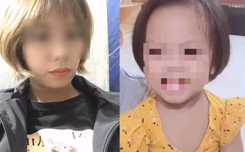 Mẹ và bé gái Đỗ Ngọc A - em bé 3 tuổi bị đóng 9 chiếc đinh vào đầu