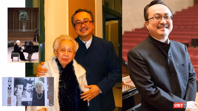 NSND. Đặng Thái Sơn và thân mẫu của ông - bà Thái Thị Liên năm bà tròn 101 tuổi (ảnh: Hirotoshi Sato)