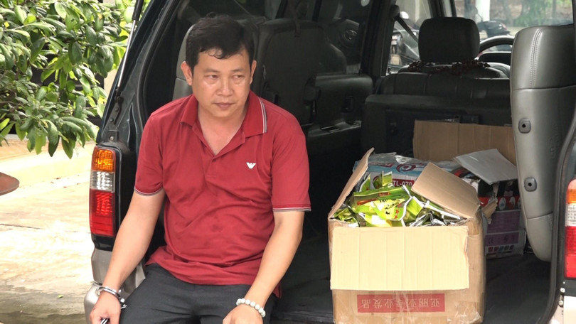 Đối tượng Trương Quốc Cường cùng tang vật bị thu giữ