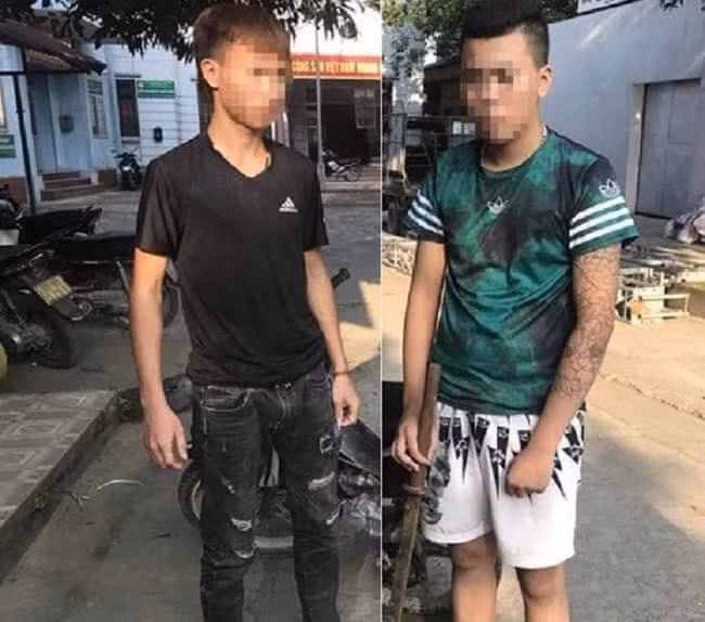 Thái Bình D. và Đoàn Trung A. khi bị bắt.