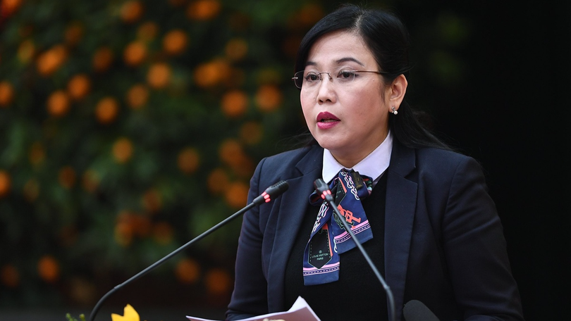 Bí thư Tỉnh uỷ Nguyễn Thanh Hải báo cáo tại buổi làm việc