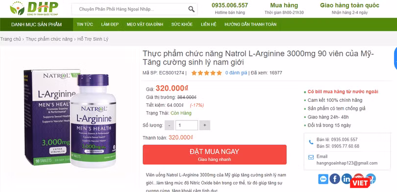 Một trong 5 trang web vi phạm, quảng cáo thực phẩm chức năng lừa dôi người tiêu dùng bị Cục An toàn thực phẩm tuýt còi.