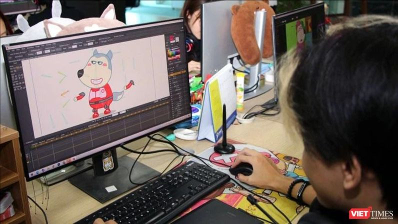 Các công đoạn sản xuất hoạt hình Wolfoo được thực hiện bởi ê-kíp sáng tạo người Việt.