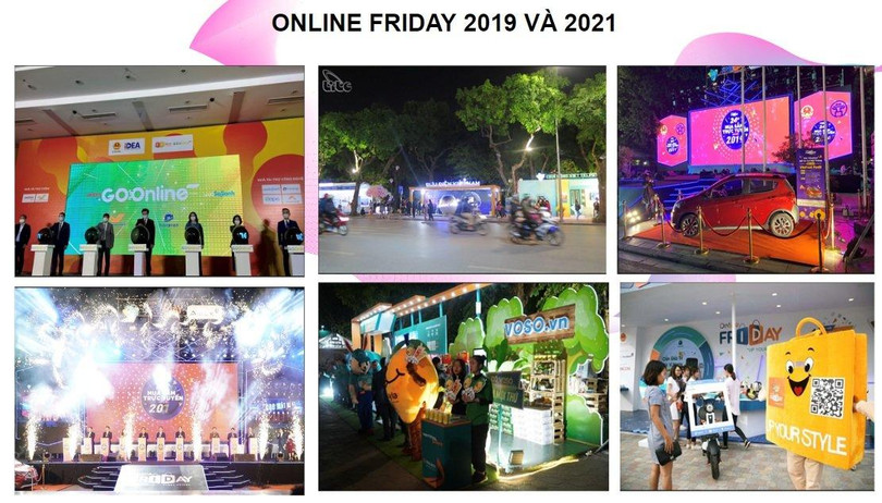 Sự kiện Online Friday 2021 đã kết nối 400 website và sàn thương mại điện tử có số lượng hàng hóa lớn nhất Việt Nam, khuyến mãi tổng cộng trên 11 triệu sản phẩm.