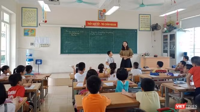 Một giờ học tại Trường tiểu học Chu Văn An (Hoàng Mai, Hà Nội)