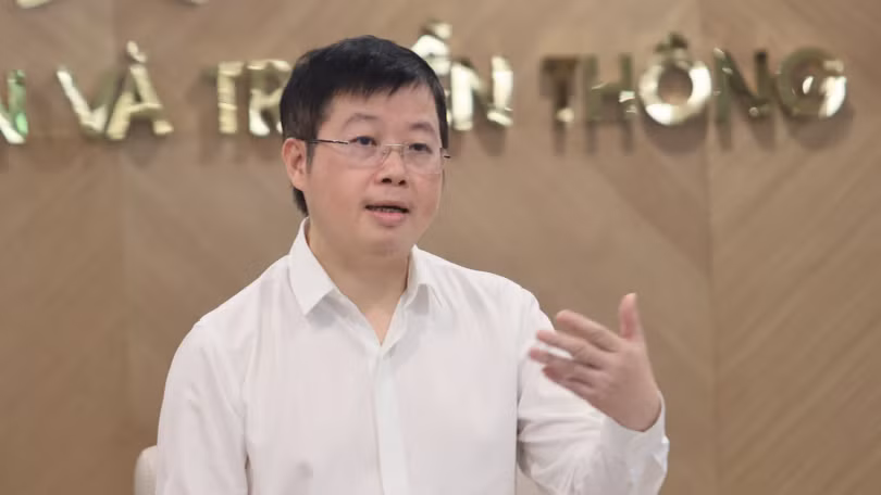 Thứ trưởng Nguyễn Thanh Lâm - người phát ngôn của Bộ Thông tin và Truyền thông tại họp báo thường kỳ tháng 6 của Bộ.