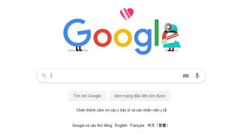 Hình ảnh tại trang chủ Google Việt Nam ngày 13/4. Ảnh chụp màn hình - Anh Lê.
