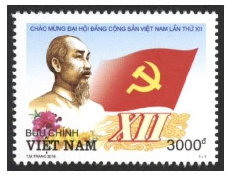 Bộ tem đặc biệt “Chào mừng Đại hội Đảng Cộng sản Việt Nam lần thứ XII”, phát hành ngày 18/01/2016, gồm 1 mẫu. Bộ tem đặc biệt “Chào mừng Đại hội Đảng Cộng sản Việt Nam lần thứ XII”, phát hành ngày 18/01/2016, gồm 1 mẫu.