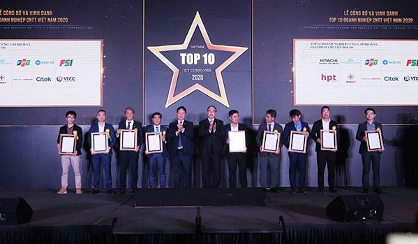 Các doanh nghiệp nhận danh hiệu "Top 10 doanh nghiệp CNTT Việt Nam 2020".