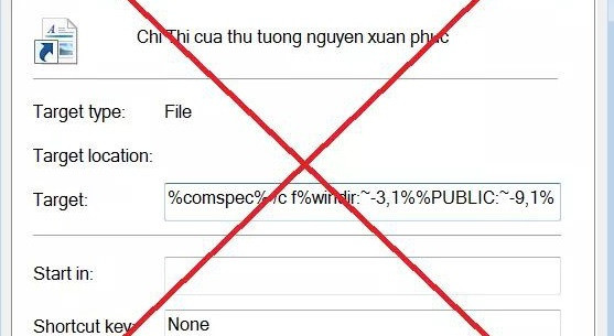 Thuộc tính tập tin mã độc bị lực lượng Công an phát hiện. Ảnh: BCA