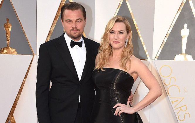 Leonardo DiCaprio và Kate Winslet trên thảm đỏ Oscar 2016.