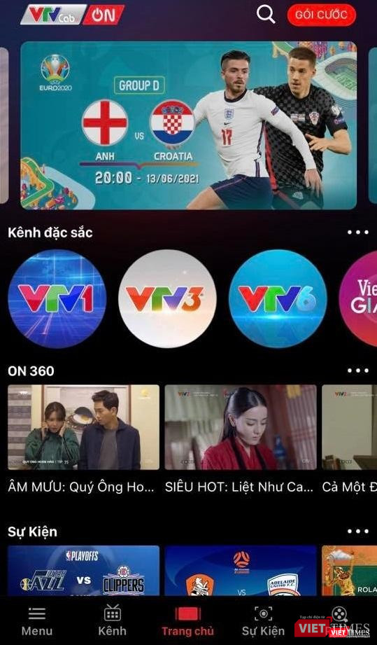 Giao diện ứng dụng Ứng dụng VTVcab On Giao diện ứng dụng Ứng dụng VTVcab On