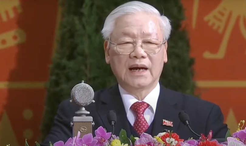 Tổng Bí thư Nguyễn Phú Trọng tại Lễ ra mắt Ban Chấp hành Trung ương Đảng khoá XIII.