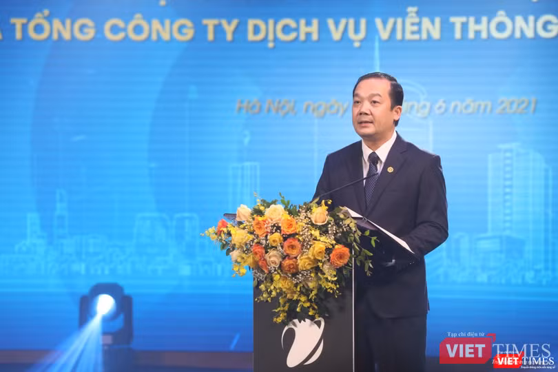 Ông Phạm Đức Long - Chủ tịch Hội đồng thành viên VNPT phát biểu.