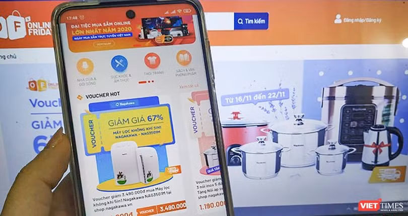 Chương trình 60 giờ Ngày mua sắm trực tuyến Việt Nam - Online Friday 2023 sẽ bắt đầu diễn ra từ 0h thứ Sáu ngày 01/12 đến 12h ngày 03/12/2023. Ảnh minh hoạ.