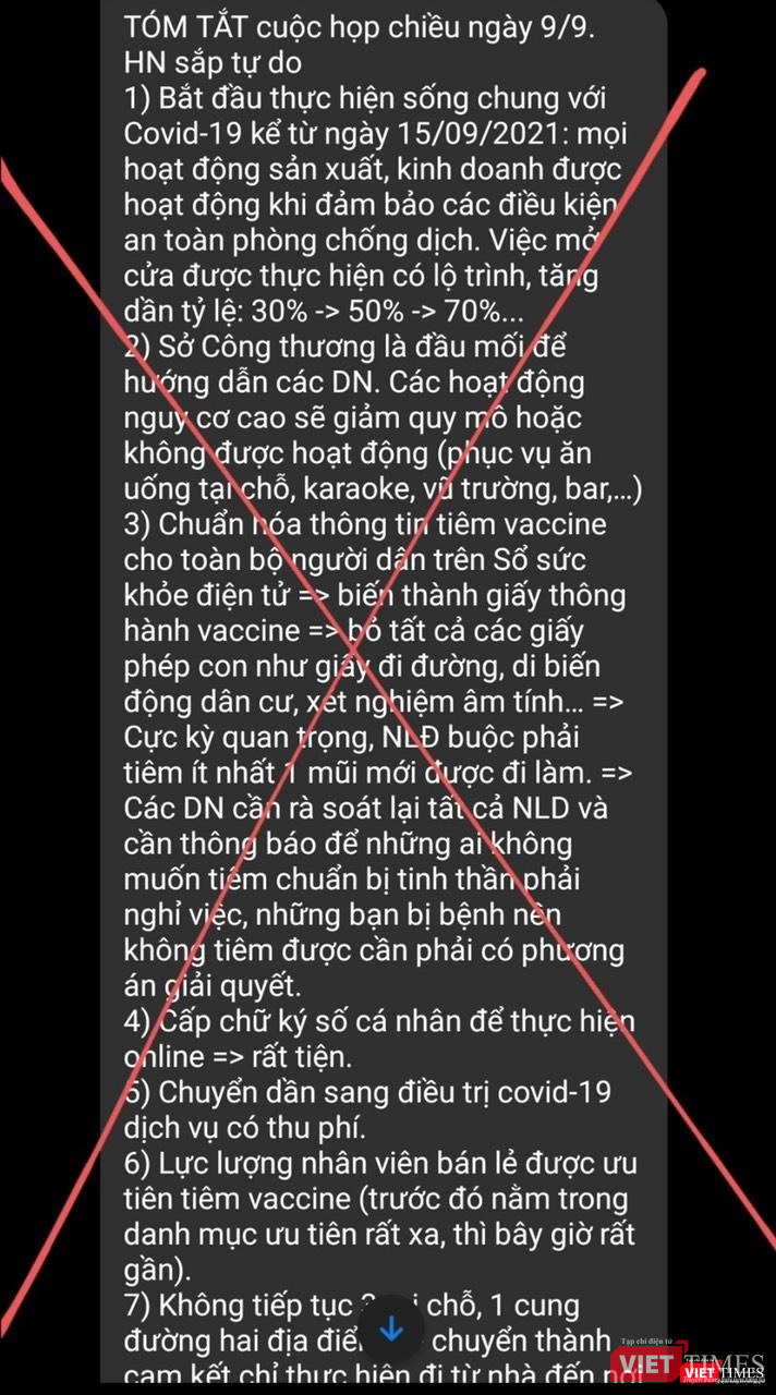 Thông tin giả mạo phát tán trên mạng xã hội về chủ trương chống dịch của TP. Hà Nội. Thông tin giả mạo phát tán trên mạng xã hội về chủ trương chống dịch của TP. Hà Nội.