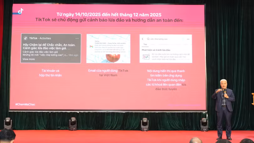 Ông Nguyễn Lâm Thanh, Đại diện TikTok Việt Nam chia sẻ về nỗ lực phòng chống lừa đảo trực tuyến của nền tảngJPG.jpg