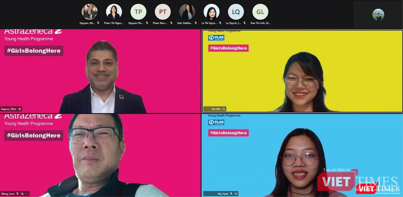 Mỹ Hạnh (dưới phải) và Yến Nhi (trên phải) chia sẻ về những trải nghiệm và thách thức gặp phải trong đại dịch COVID-19