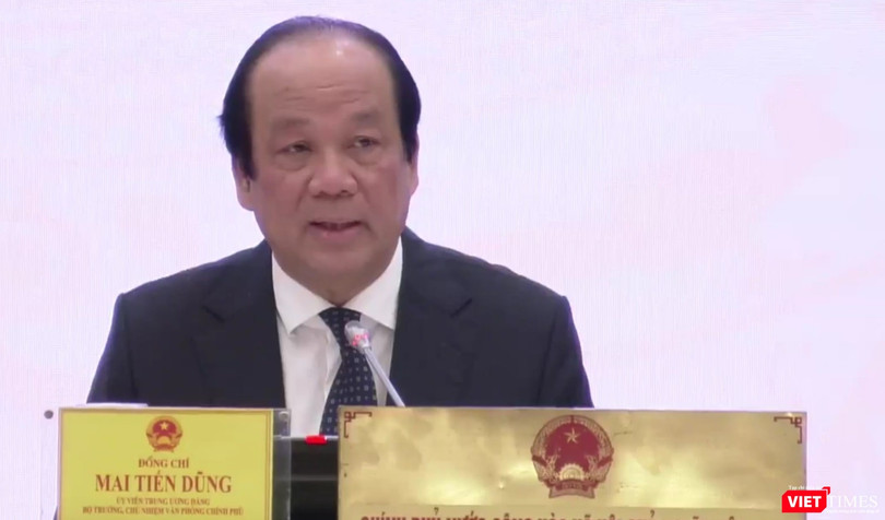  Bộ trưởng, Chủ nhiệm Văn phòng Chính phủ, Người phát ngôn của Chính phủ Mai Tiến Dũng. Ảnh: Anh Lê