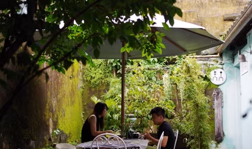 Góc xanh của quán rất hợp cho nhữngngười yêu thiên nhiên và không gian thoáng đãng. Ảnh:Hương Chi