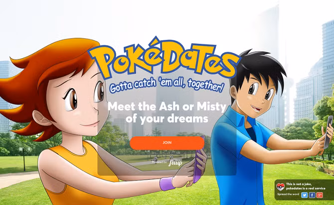 Dịch vụ hẹn hò Pokémon Go lần đầu tiên ra mắt với người dùng và sẽ được lấy tên là PokéDates.