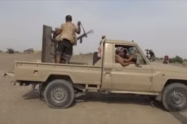 Lực lượng chiến binh Houthi trên chiến trường phía tây Yemen. Ảnh minh họa: Masdar News.