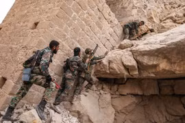 Binh sĩ Syria truy lùng IS trong khu thành cổ Palmyra - ảnh minh họa Masdar News