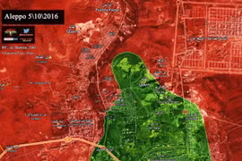 Bản đồ chiến sự thành phố Aleppo ngày 05.10.2016