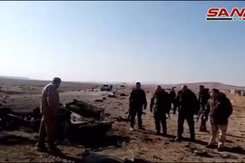 Binh sĩ quân đội Syria trên khu vực vừa diễn ra cuộc tấn công - ảnh minh họa video SANA