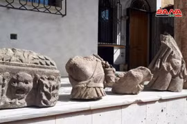 Những cổ vật quý giá tìm thấy được ở Đông Ghouta, Damascus. Ảnh: SANA.