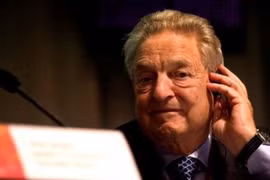 Nhà tài chính kiêm đầu cơ tiền tệ nổi tiếng George Soros. Ảnh AP