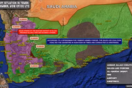 Chiến trường Yemen tính đến ngày 27.12.2018. Ảnh: South Front.