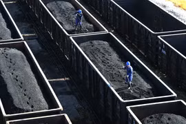 Vận chuyển than cho nhà máy nhiệt điện than. Ảnh CNBC