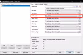 Giao diện chính của ứng dụng X-Mouse Button Control.