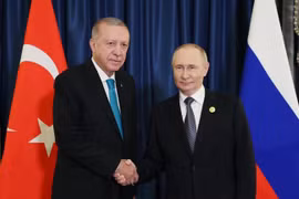 Tổng thống Thổ Nhĩ Kỳ Recep Tayyip Erdogan (trái) và Tổng thống Nga Vladimir Putin. Ảnh: Sputnik.