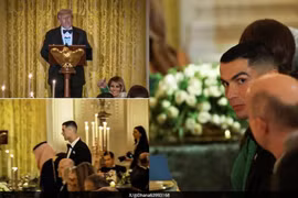 Siêu sao bóng đá Cristiano Ronaldo cùng nhiều nhân vật nổi tiếng được mời tham dự dạ tiệc của Tổng thống Mỹ Donald Trump tại Nhà Trắng tối 18/11. Ảnh: NDTV.