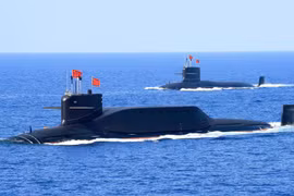 Tàu ngầm nguyên tử Type 094A của Trung Quốc trong cuộc tập trận ở Biển Đông năm 2018 (Ảnh: Reuters)