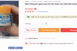 Sản phẩm Bảo Lâm trắng da ngừa trị mụn được bày bán trên một trang thương mại điện tử (Ảnh chụp màn hình)